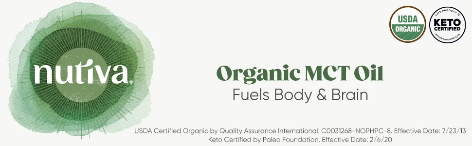 Nutiva Organic MCT Oil From Coconut Unflavored 32 fl oz (946 ml) - Nutiva MTC
