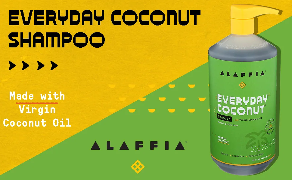 Alaffia Everyday Coconut Shampoo Normal to Dry Hair Purely Coconut 32 fl oz (950 ml) - jgjf