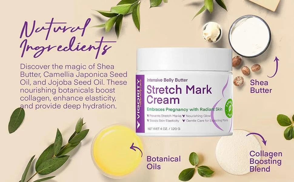 Stretch Mark Cream for Pregnancy: Stretch Mark Treatment - Belly Butter For Pregnant Women - Massage Lotion To Prevent And Repair Maternity Stretch Marks Scar - 4 Oz - Stretch Mark Treatment