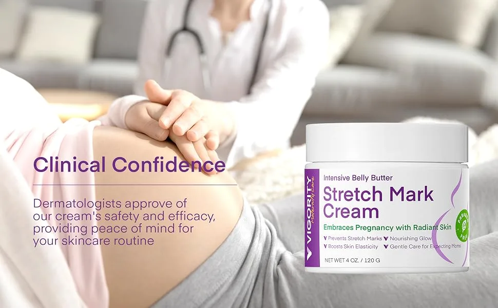 Stretch Mark Cream for Pregnancy: Stretch Mark Treatment - Belly Butter For Pregnant Women - Massage Lotion To Prevent And Repair Maternity Stretch Marks Scar - 4 Oz - Stretch Mark Treatment