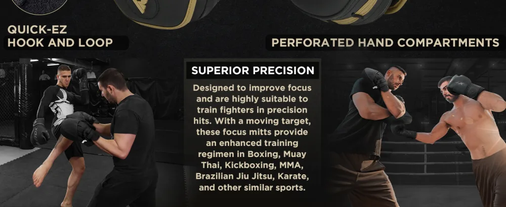 RDX Boxing Pads Curved Focus Mitts, Maya Hide Leather Kara Hook and jab Training Pads, Adjustable Strap Ventilated, MMA Muay Thai Kickboxing Coaching Martial Arts Punching Hand Target Strike Shield - RDX Boxing Pads Curved Focus Mitts, Maya Hide