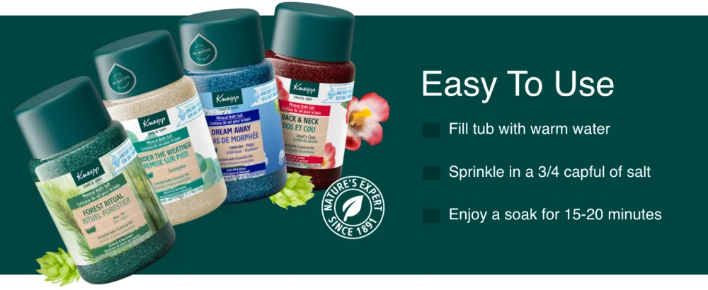 Kneipp Pampering Mineral Bath Salt Set Includes Four Packets - 2.1 Oz. Each  - Kneipp