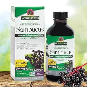 Nature's Answer Alcohol Free Sambucus Black Elder Berry Extract - Nature