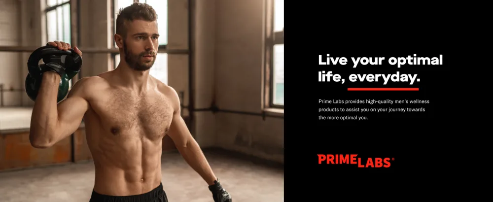 Prime Labs - Men's Testosterone Booster (2 Pack) - Stamina, Endurance, & Strength Booster - 120 Caplets - live your optimal life, everyday. prime labs.