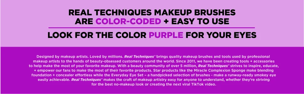 Real Techniques Eye Love Drama Makeup Brush Kit, Professional Eye Brush Set, Soft, Synthetic Bristles, Cosmetic Brushes For Eyeshadow, Eyebrow, Blending, Brows, and Eyelashes, 5 Piece Set - image