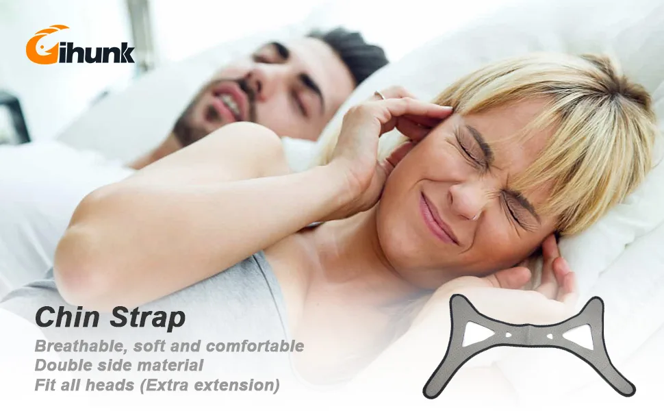 Gihunk Chin Strap - Chin Strap for Cpap Users, Cpap Chin Strap, Anti Snoring Chin Strap Free Size - chin strap grey