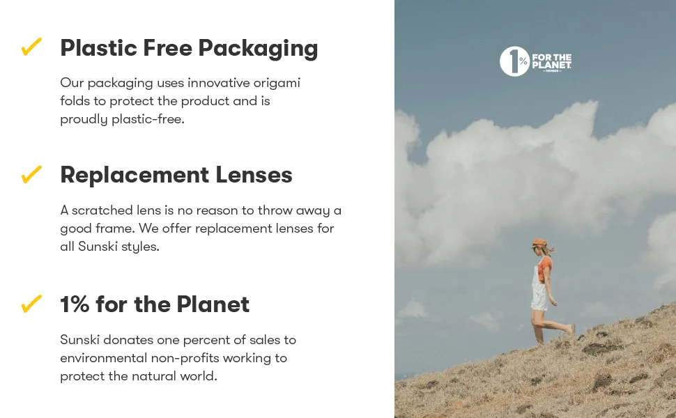Sunski Madrona - Polarized Recycled Sunglasses - Brown - Plastic-Free Packaging, Replacement Lenses, 1% for the Planet
