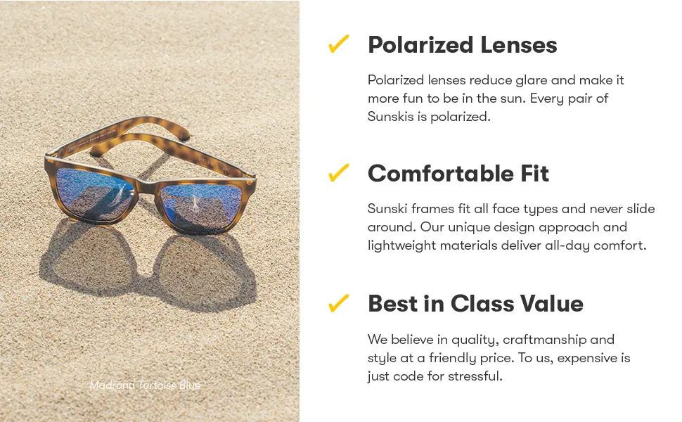 Sunski Madrona - Polarized Recycled Sunglasses - Brown - Polarized lenses, fit, value