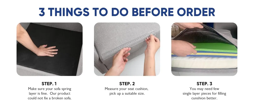 Litbird Couch Cushion Inserts Support, Couch Supports for Sagging Cushions, Couch Cushion Replacement for Sagging Seat, 1 PCS, Large, 27x20x1.5 Inches - CCS3 2928X1200