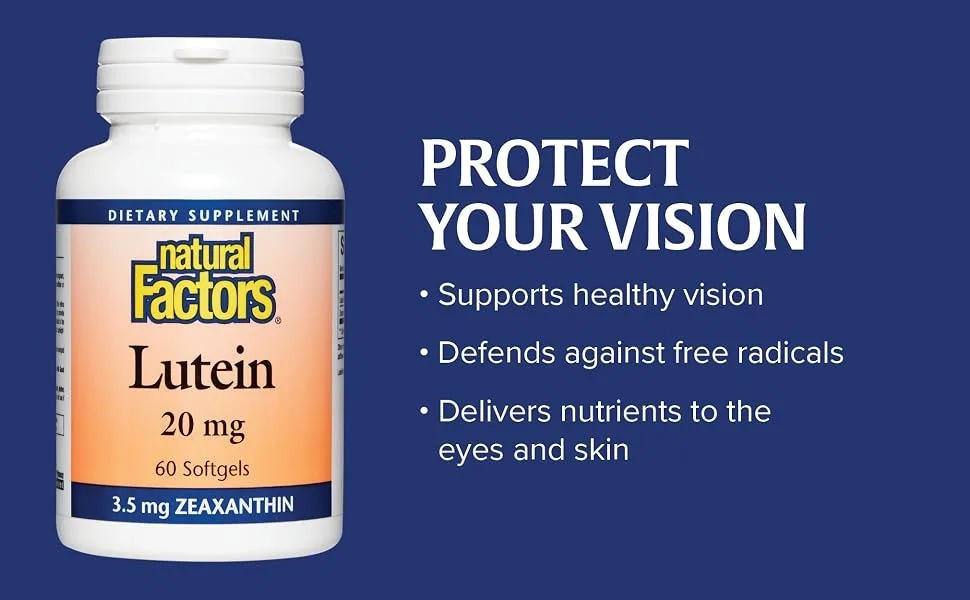 Natural Factors Lutein 20 mg 60 Softgels - Protect your vision