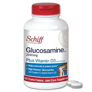 Schiff Glucosamine Plus Vitamin D3 2000 mg 150 Coated Tablets - Schiff