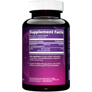 MRM B-12 Methylcobalamin 2000 mcg 60 Vegan Lozenges - product information 3