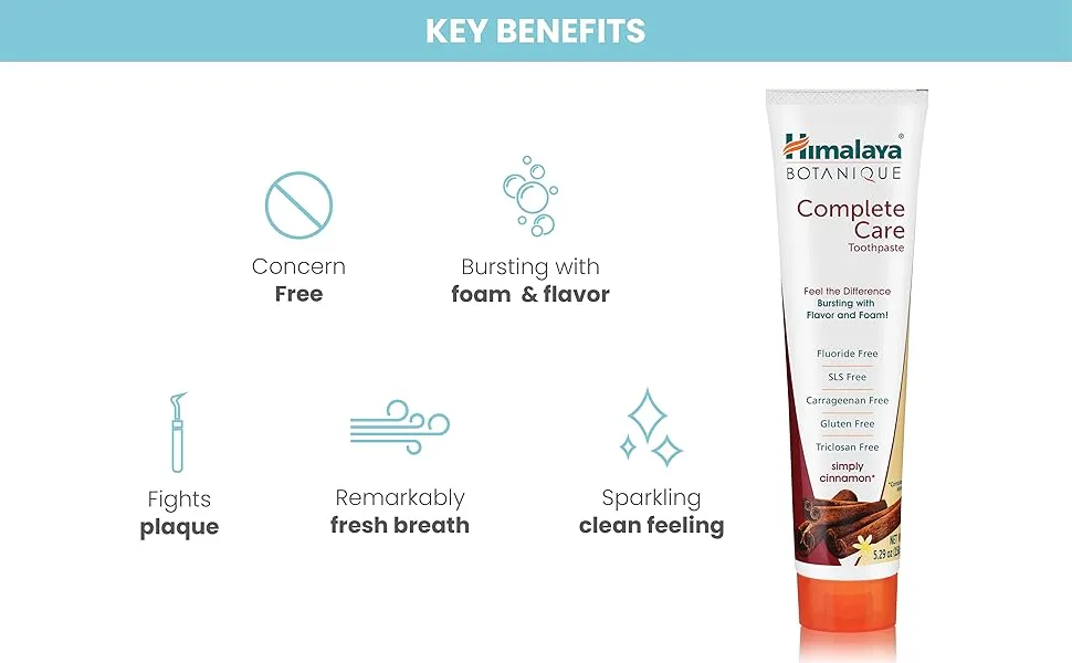 Himalaya Botanique Complete Care Toothpaste Simply Cinnamon 5.29 oz (150 g) - benefits CINNAMON toothpaste
