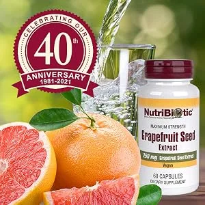NutriBiotic Grapefruit Seed Extract 250 mg  60 Capsules - GSE Capsules - Image