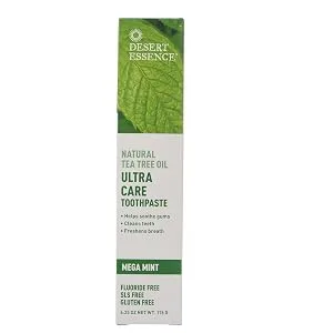 Desert Essence Tea Tree Oil Ultra Care Toothpaste Mega Mint 6.25 oz (176 g) - Ultra Care Toothpaste Mega Mint