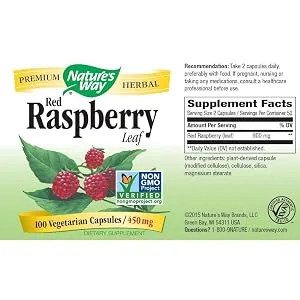 Nature's Way Raspberry Leaf 900 mg 100 Vegan Capsules - product information 3