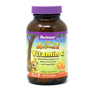 Bluebonnet Nutrition Super Earth Rainforest Animalz Vitamin C Natural Orange Flavor 90 Animal-Shaped Chewables - Vitamin C