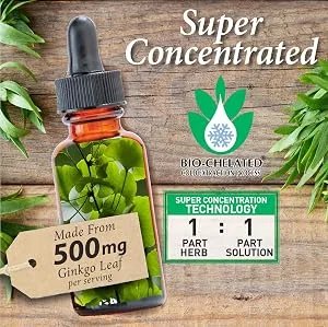 Nature's Answer Fluid Extract Ginkgo Leaf Alcohol-Free 2000mg - 2 Fl. Oz. - Bio-Chelation, Concentrated, herbs, cold extraction, Nature