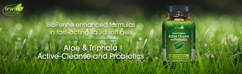 Irwin Naturals Aloe & Triphala Active-Cleanse and Probiotics 60 Liquid Soft-Gels - aloe triphala active cleanse probiotics