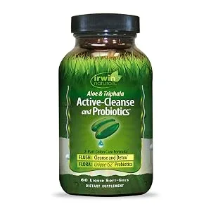 Irwin Naturals Aloe & Triphala Active-Cleanse and Probiotics 60 Liquid Soft-Gels - aloe triphala active cleanse probiotics