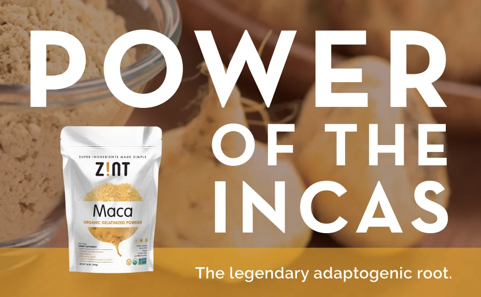 Zint Maca Organic Gelatinized Powder 8 oz (227 g) - maca root powder virility fertility energy boost mood depression heart health erectile dysfunction