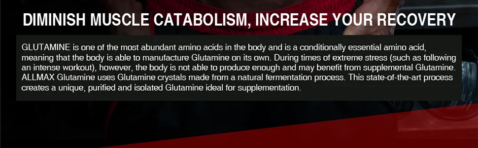 ALLMAX Nutrition 100% Pure Micronized Glutamine 14.1 oz (400 g) - diminish muscle breakdown increase recovery glutamine amino acid