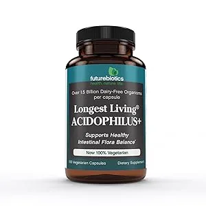 FutureBiotics Longest Living Acidophilus+ 100 Vegetarian Capsules - acidophilus futurebiotics probiotic