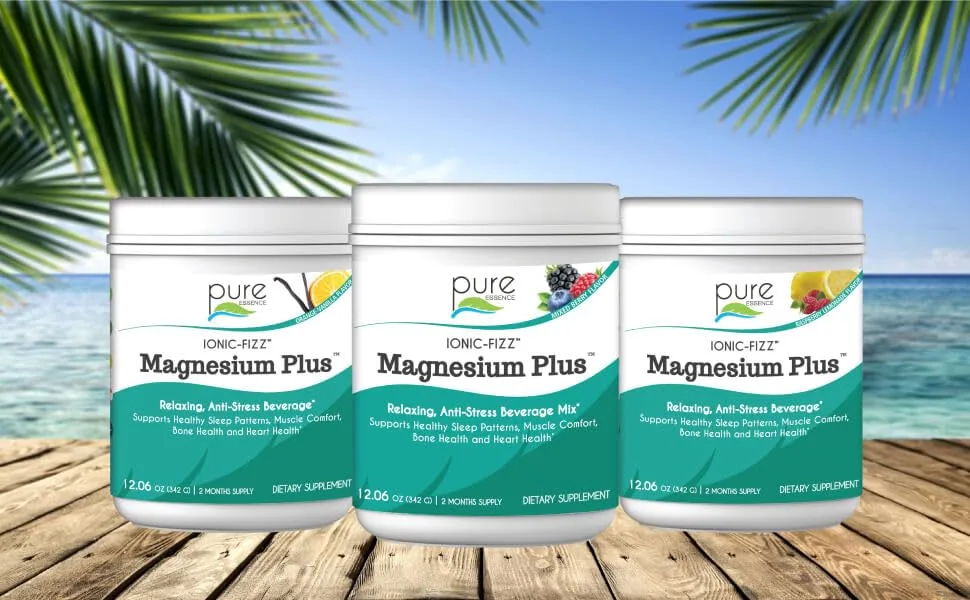 Pure Essence Ionic-Fizz Magnesium Plus Raspberry Lemonade Flavor 12.06 oz (342 g) - Calm Magnesium Powder