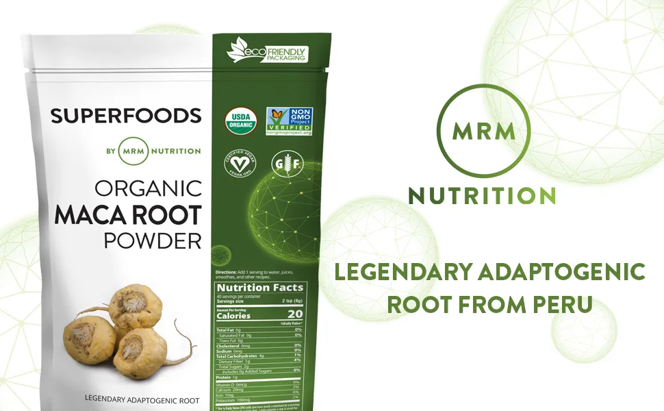 MRM Raw Organic Maca Root Powder 8.5 oz (240 g) - MRM Nutrition