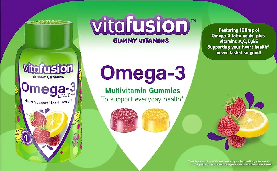 VitaFusion Omega-3 EPA/DHA 120 Gummies - vitafusion gummy vitamins omega-3 multivitamin gummies to support everyday health