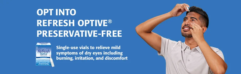 Refresh Optive Lubricant Eye Drops, Preservative-Free, 0.01 Fl Oz Single-Use Containers, 30 Count, Packaging May Vary - Refresh Optive PF