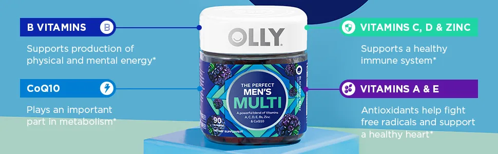 Olly The Perfect Men's Multi Vitamin Gummies with Lycopene - 90 Gummies - image