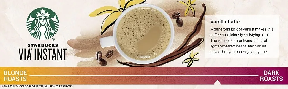 Starbucks Instant Coffee Flavored Packets - Vanilla Latte - 1 box (5 packets) - product information 1