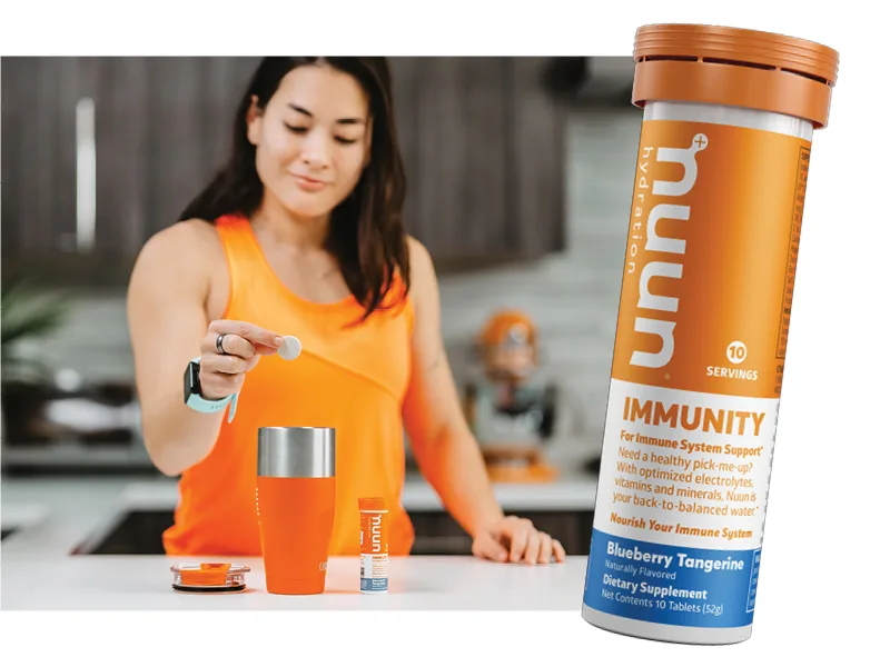 Nuun Immune Support Hydration Supplement - Blueberry Tangerine + Orange Citrus - 4 Tubes (40 Servings) - Tablet