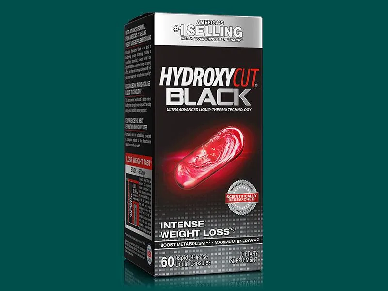 Hydroxycut Advanced - 60 Rapid-Release Liquid Capsules - Thermogenic Calorie Burn, Maximize Energy - for Women & Men - Hydroxycut Black