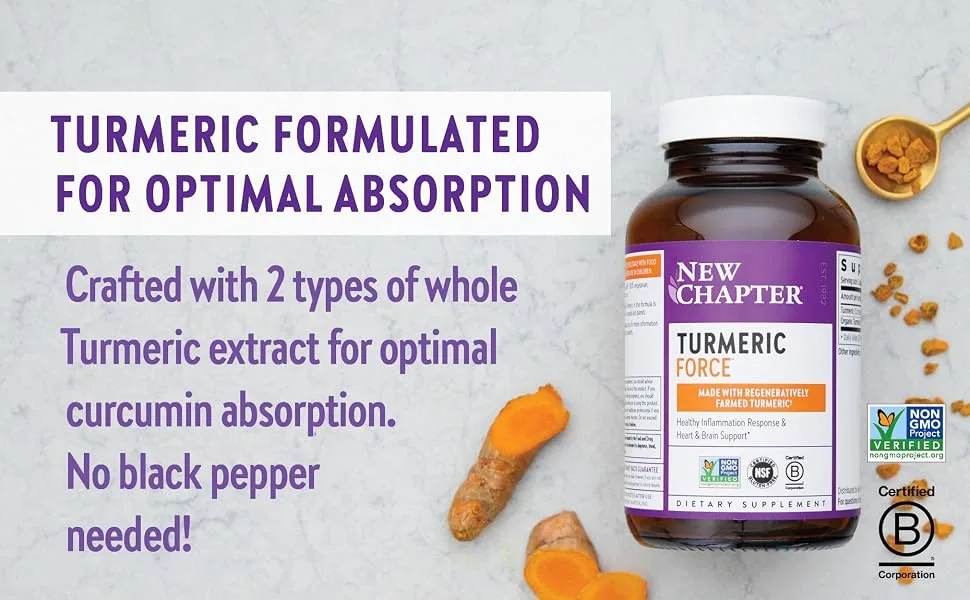 New Chapter Turmeric Curcumin Supplement - 60 Capsules - turmeric; tumeric; turmeric capsules; turmeric pills; turmeric supplement; turmeric supplements