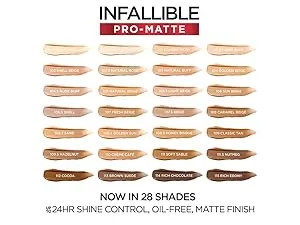 L'Oreal Paris Infalliable Pro-Matte Foundation - Natural Buff - 1 fl. oz - matte foundation for oily skin, full coverage foundation, long lasting foundation, matte finish