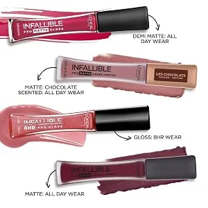 L'Oreal Cosmetics Infallible Pro Matte Liquid Lipstick - Les Chocolates - 0.21 FL OZ - liquid lipstick, lipstick, chocolate, lips, matte lipstick, matte, all day wear, long lasting, sweet