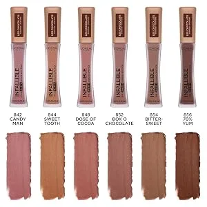 L'Oreal Cosmetics Infallible Pro Matte Liquid Lipstick - Les Chocolates - 0.21 FL OZ - liquid lipstick, lipstick, chocolate, lips, matte lipstick, matte, all day wear, long lasting, sweet