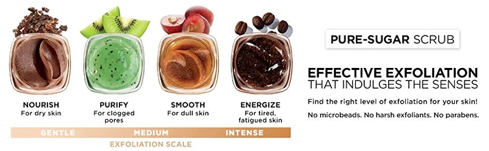 L'oreal Skin Care Pure Sugar Face Scrub With Kona Coffee Resurface & Energize for Soft Glowing - 1.7 Ounce - product information 1