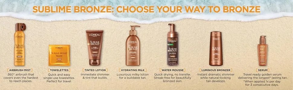 L'Oreal Self tanning spray Sublime Bronze - Medium - 4.6 Oz - self-tanning, self-tanner, sunless tanning, sunless tanner, best sunless tanner, sublime bronze