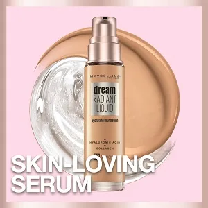 Maybelline Dream Radiant Liquid Medium Coverage Hydrating Makeup - Nude Beige - 1 Fl. Oz - makeup with hyaluronic acid and collagen