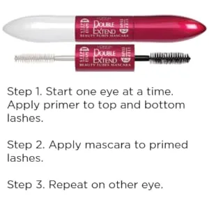 L'Oreal Paris Makeup Double Extend Beauty Tubes Lengthening 2 Step Mascara - Black - 1 Tube - mascara