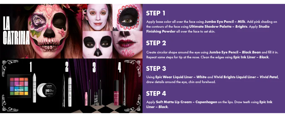 NYX Cosmetics Ultimate Shadow Palette Brights - nyx professional makeup halloween costume look cruelty free vegan formula easy step by step tutorial