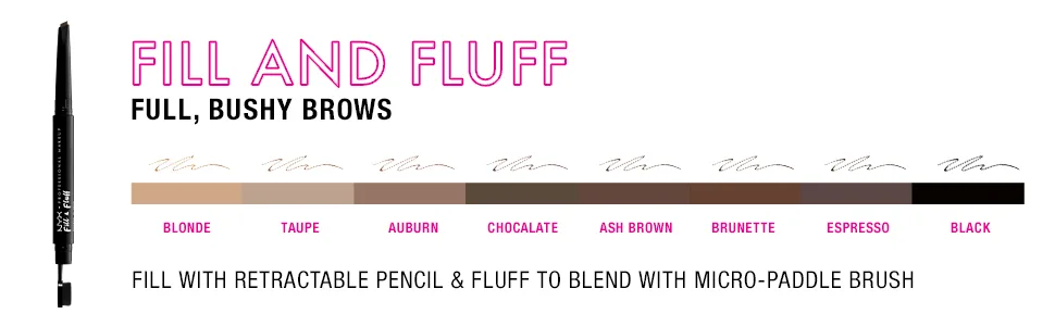 NYX Professional Makeup Fill & Fluff Eyebrow Pomade Pencil - Ash Brown - product information 2