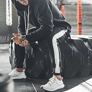 Ouber Men's Gym Jogger Pants Slim Fit Workout Running Sweatpants with Zipper Pockets - 0411