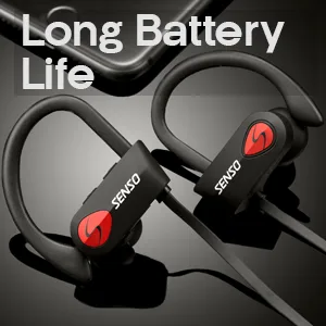 SENSO Bluetooth Headphones HD Stereo Sweatproof Earbuds for Gym Running Workout - bluetooth headphones
