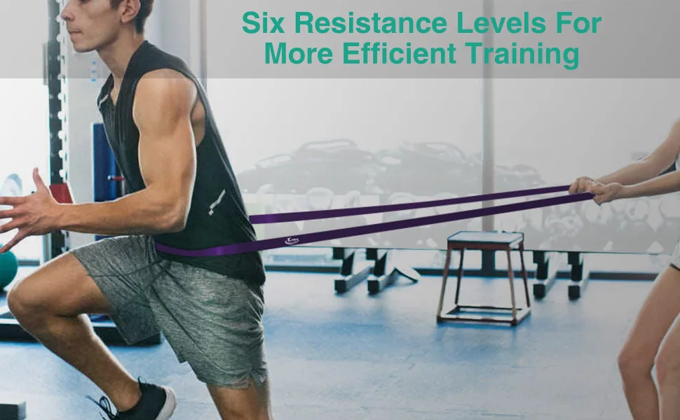 KMM Sports Pull up Resistance and Assist Bands, Workout Bands - 6 Pack - resistance bands