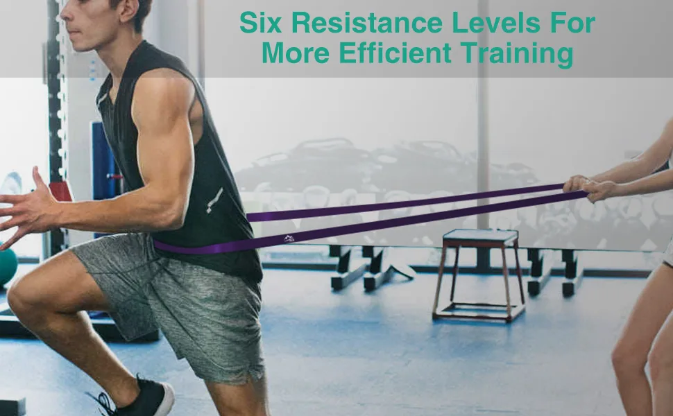 KMM Sports Pull up Resistance and Assist Bands, Workout Bands - 6 Pack - resistance bands set