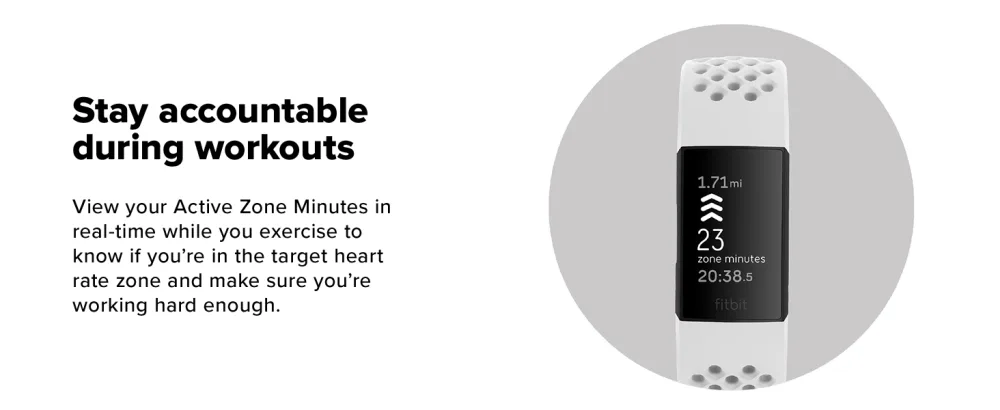 Fitbit Charge 4 Fitness Activity Tracker - Black - stay accountable during workouts